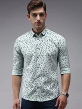 Men Green Printed Casual Shirt-ORIGINPRINT-1739-Seagreen
